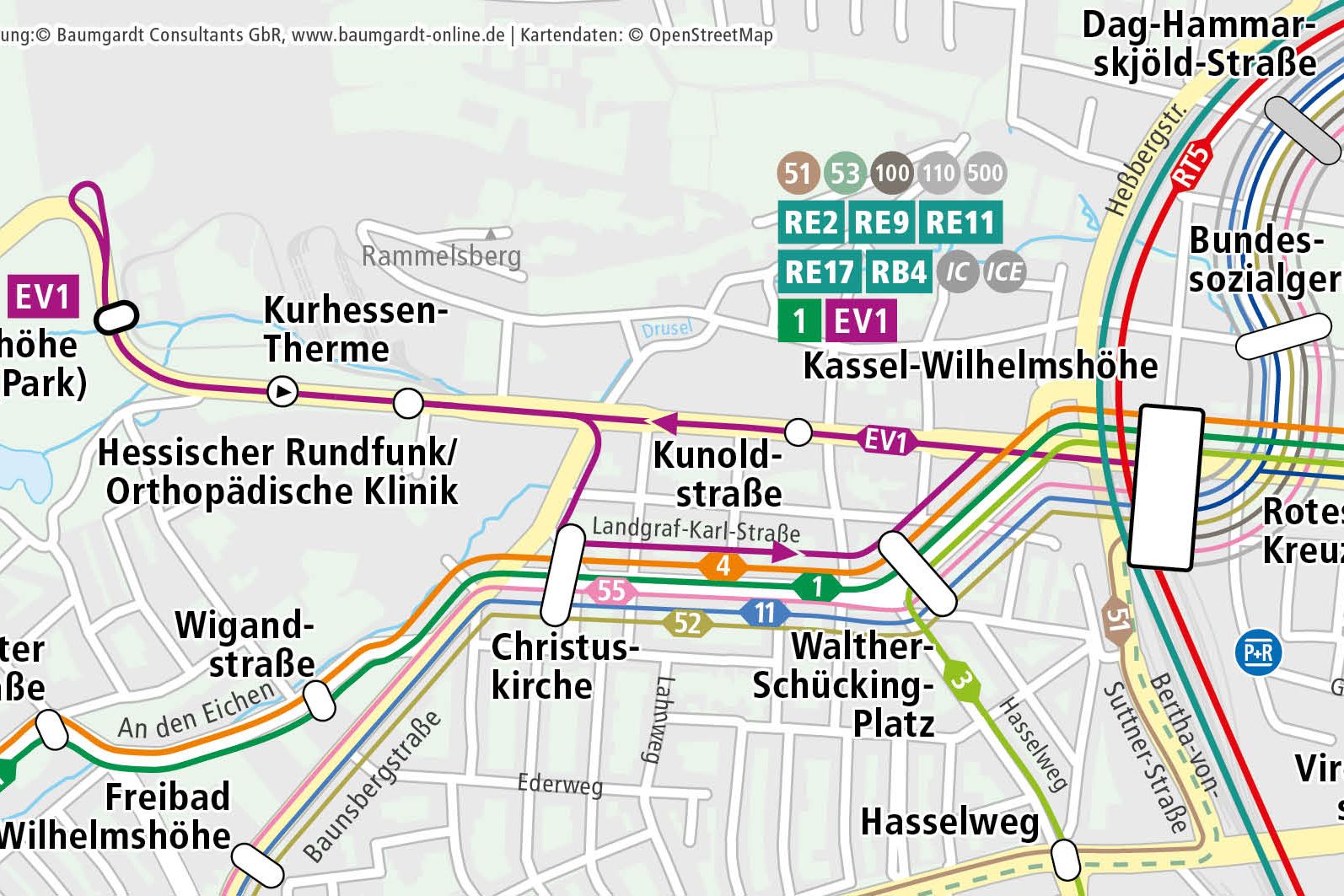 Schienenersatzverkehr in der Wilhelmshöher Allee